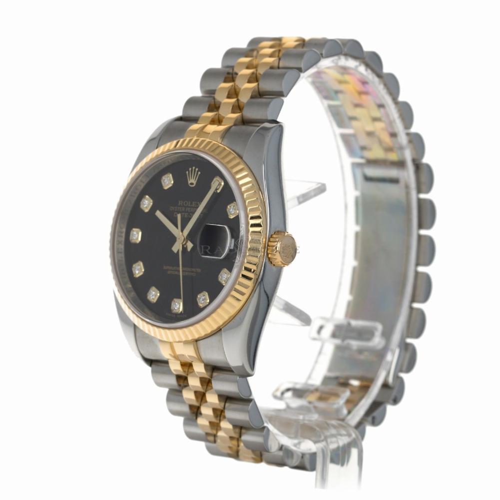 Rolex Datejust Reference #:116233. men's  steel and 14k gold, Rolex, Datejust  116233, automatic self wind. Verified and Certified by WatchFacts. 1 year warranty offered by WatchFacts.
