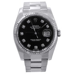 Rolex 116234 Datejust Black Diamond Dial Watch