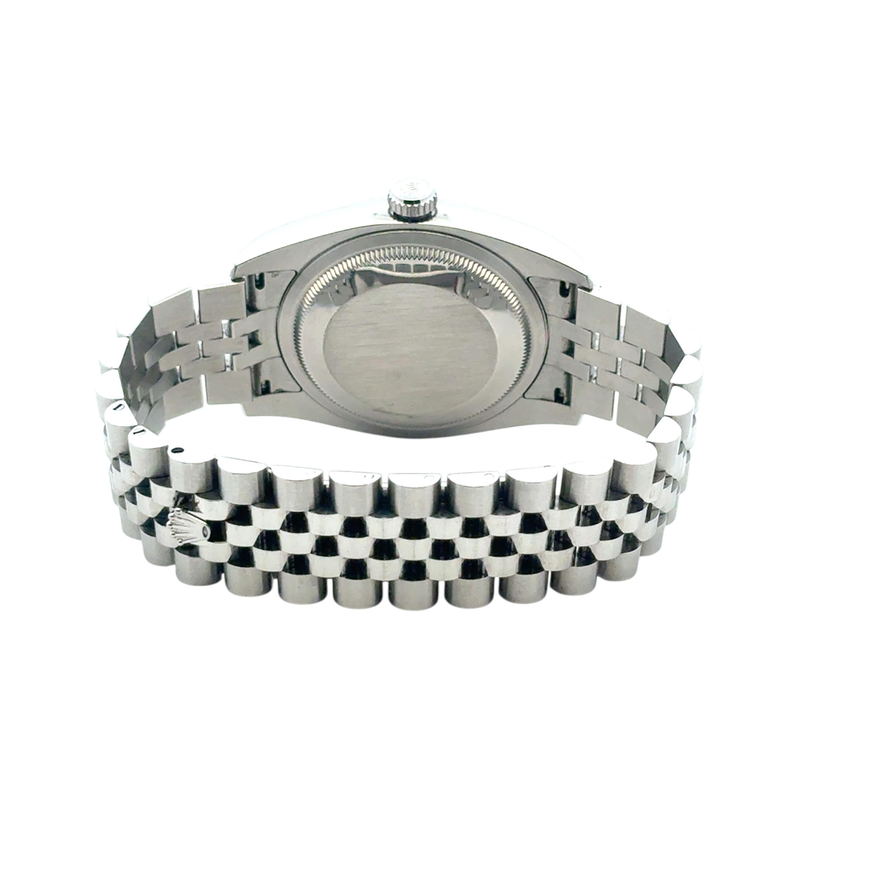 Rolex 116234 Datejust Stainless Steel and 18k White Gold Bezel 36mm Watch For Sale 7
