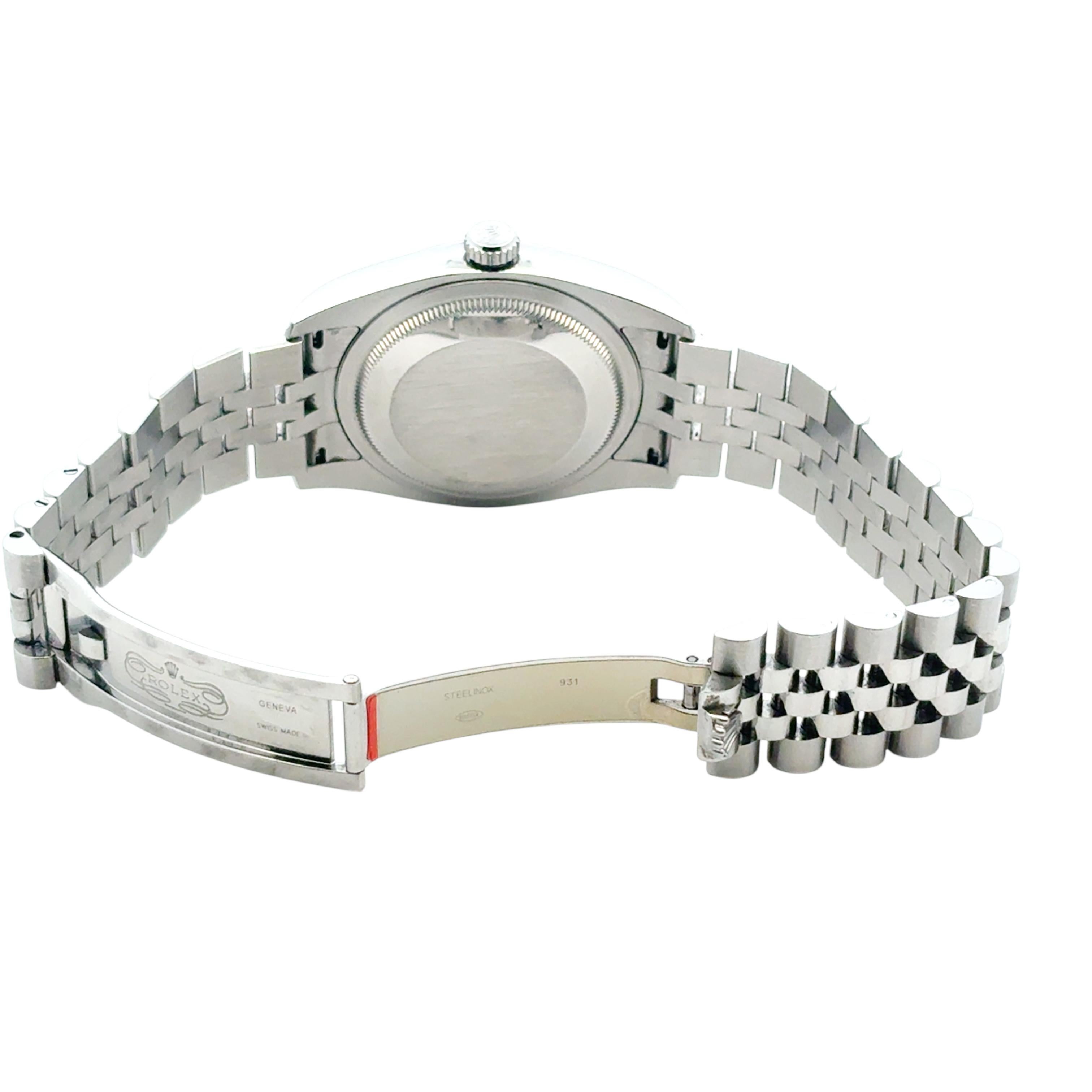 Rolex 116234 Datejust Stainless Steel and 18k White Gold Bezel 36mm Watch For Sale 8