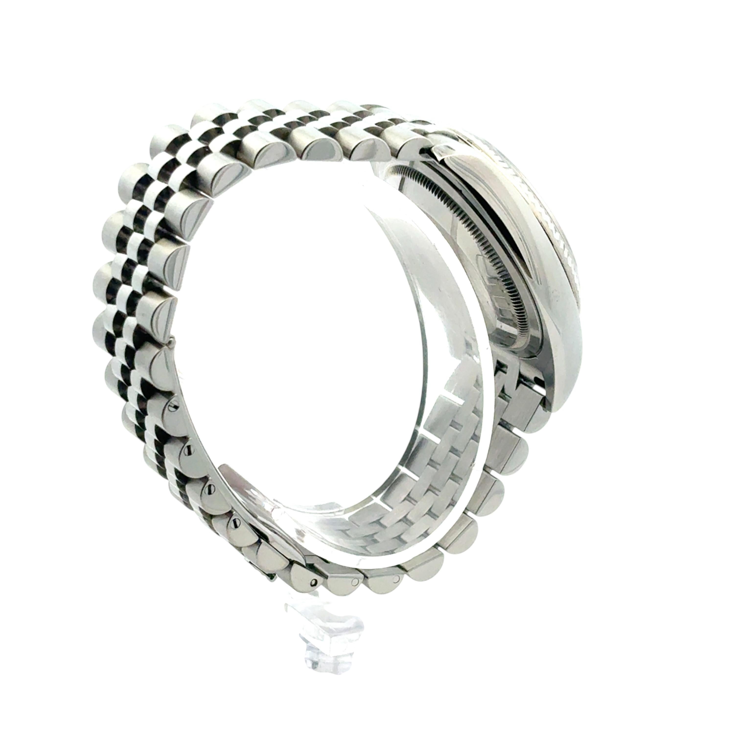 Women's or Men's Rolex 116234 Datejust Stainless Steel and 18k White Gold Bezel 36mm Watch For Sale