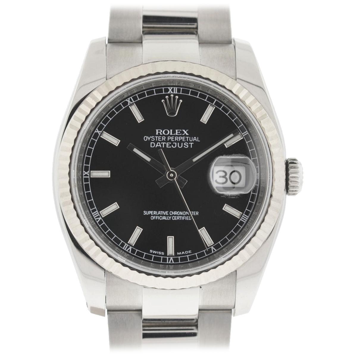Rolex 116234 Datejust Stainless Steel Black Dial Automatic Watch