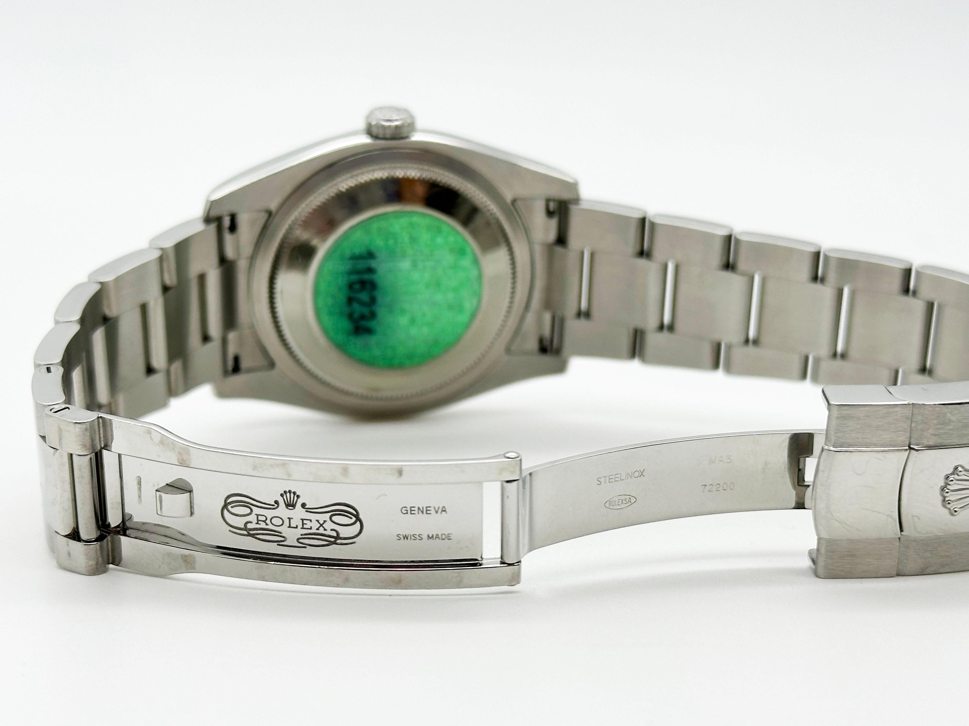 Rolex 116234 FACTORY Sodalite Diamond Dial Stainless 18K Gold Box Paper 2006 For Sale 6