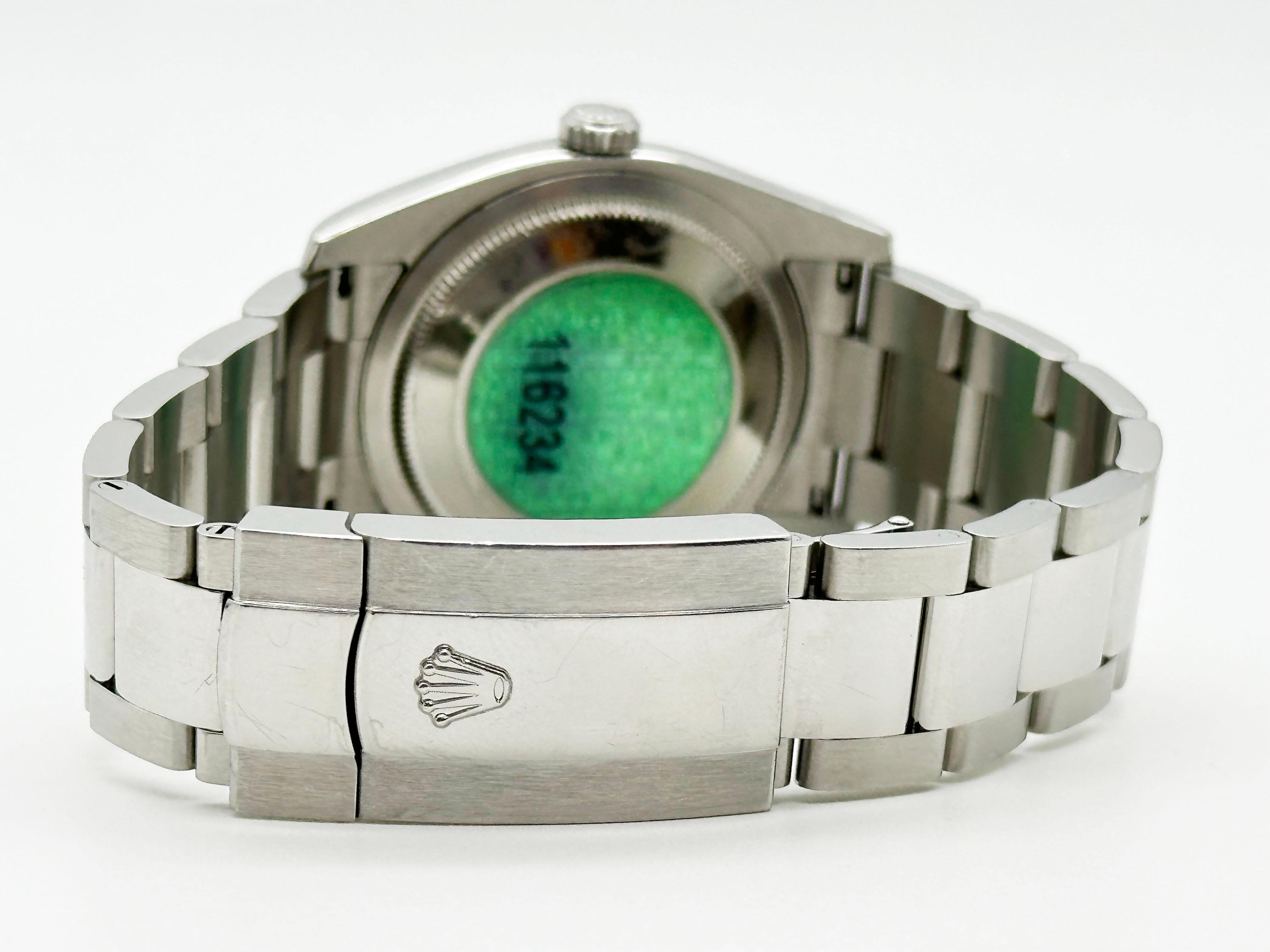 Rolex 116234 FACTORY Sodalite Diamond Dial Stainless 18K Gold Box Paper 2006 For Sale 4