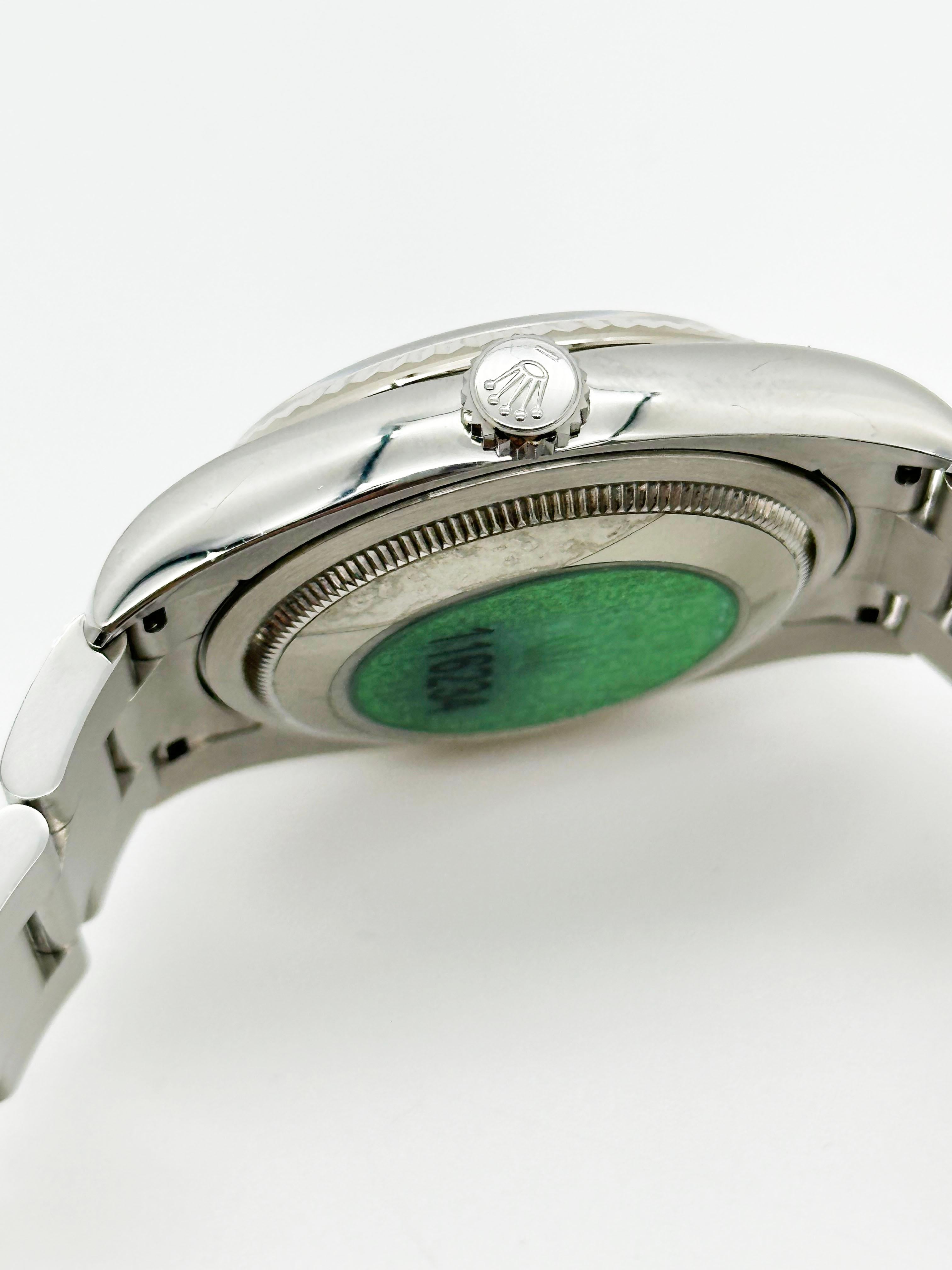 Rolex 116234 FACTORY Sodalite Diamond Dial Stainless 18K Gold Box Paper 2006 For Sale 5