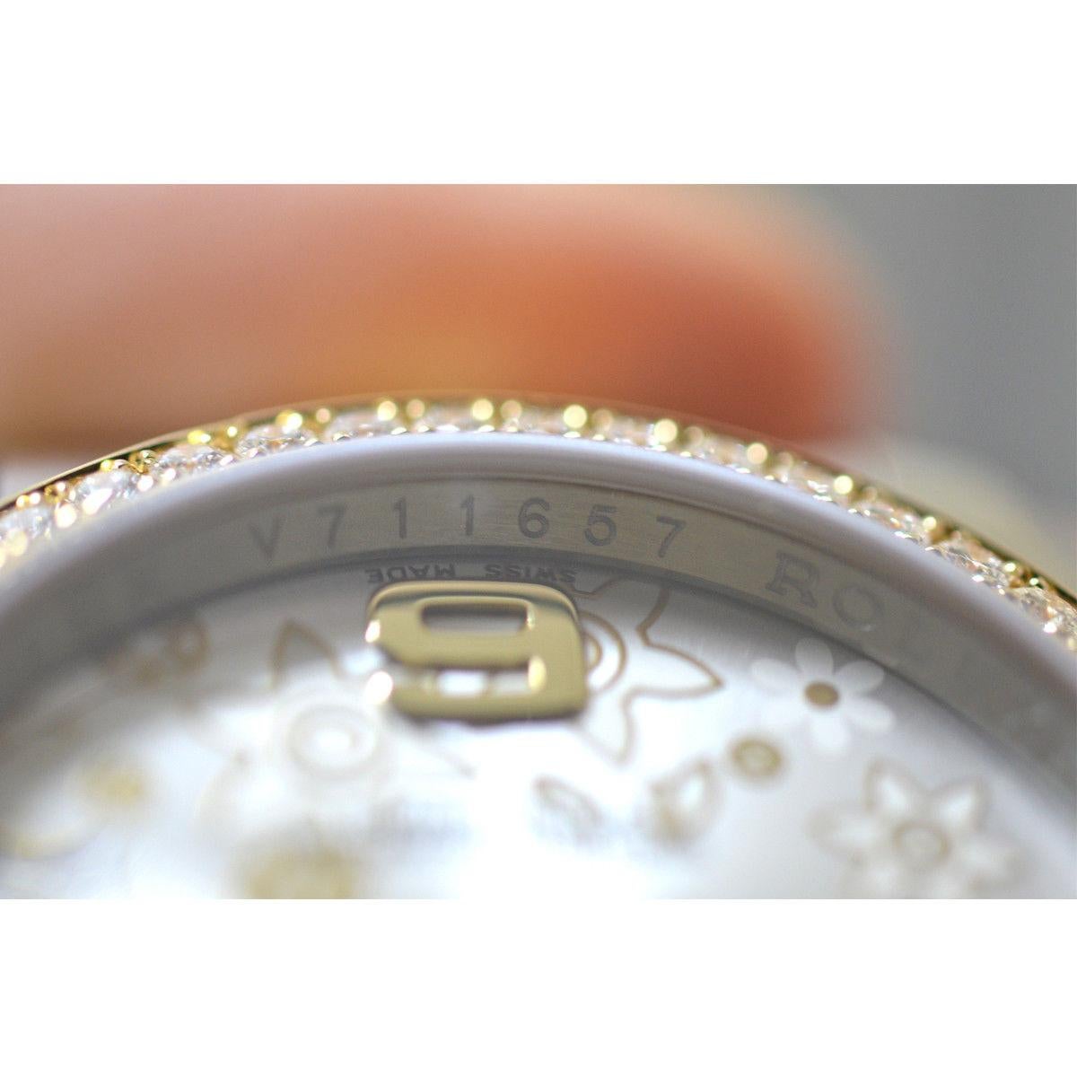 Rolex 116243 Two-Tone Datejust Flower Dial Diamond Bezel Watch 6