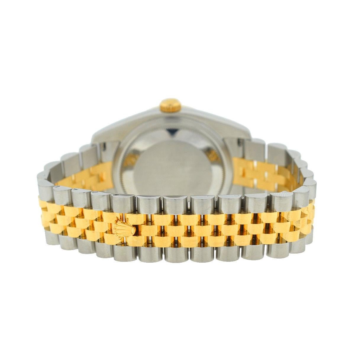 Rolex 116243 Two-Tone Datejust Flower Dial Diamond Bezel Watch 1