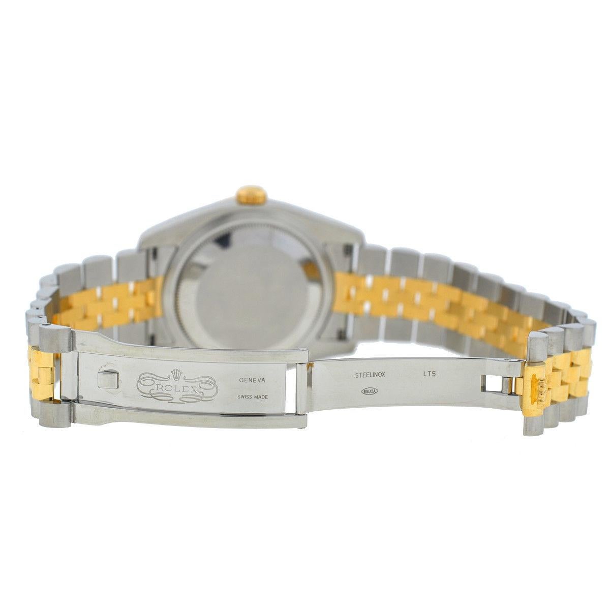 Rolex 116243 Two-Tone Datejust Flower Dial Diamond Bezel Watch 4
