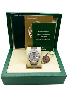 Rolex Datejust 116244, cadran vague rhodié, lunette diamantée, boîte en acier inoxydable