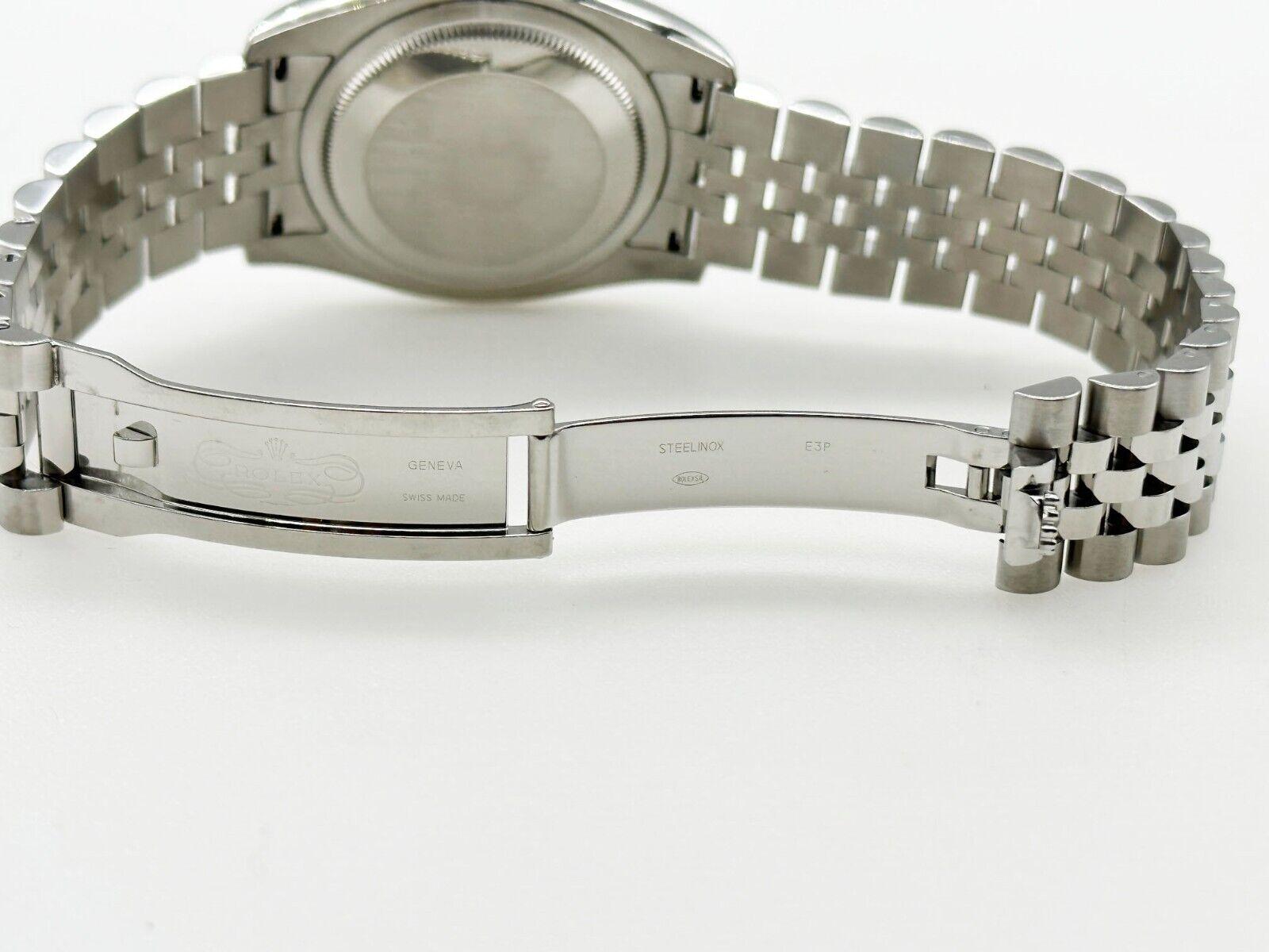 Rolex 116244 Montre Datejust avec cadran en rhodium et lunette en diamants, boîte en acier inoxydable en vente 1