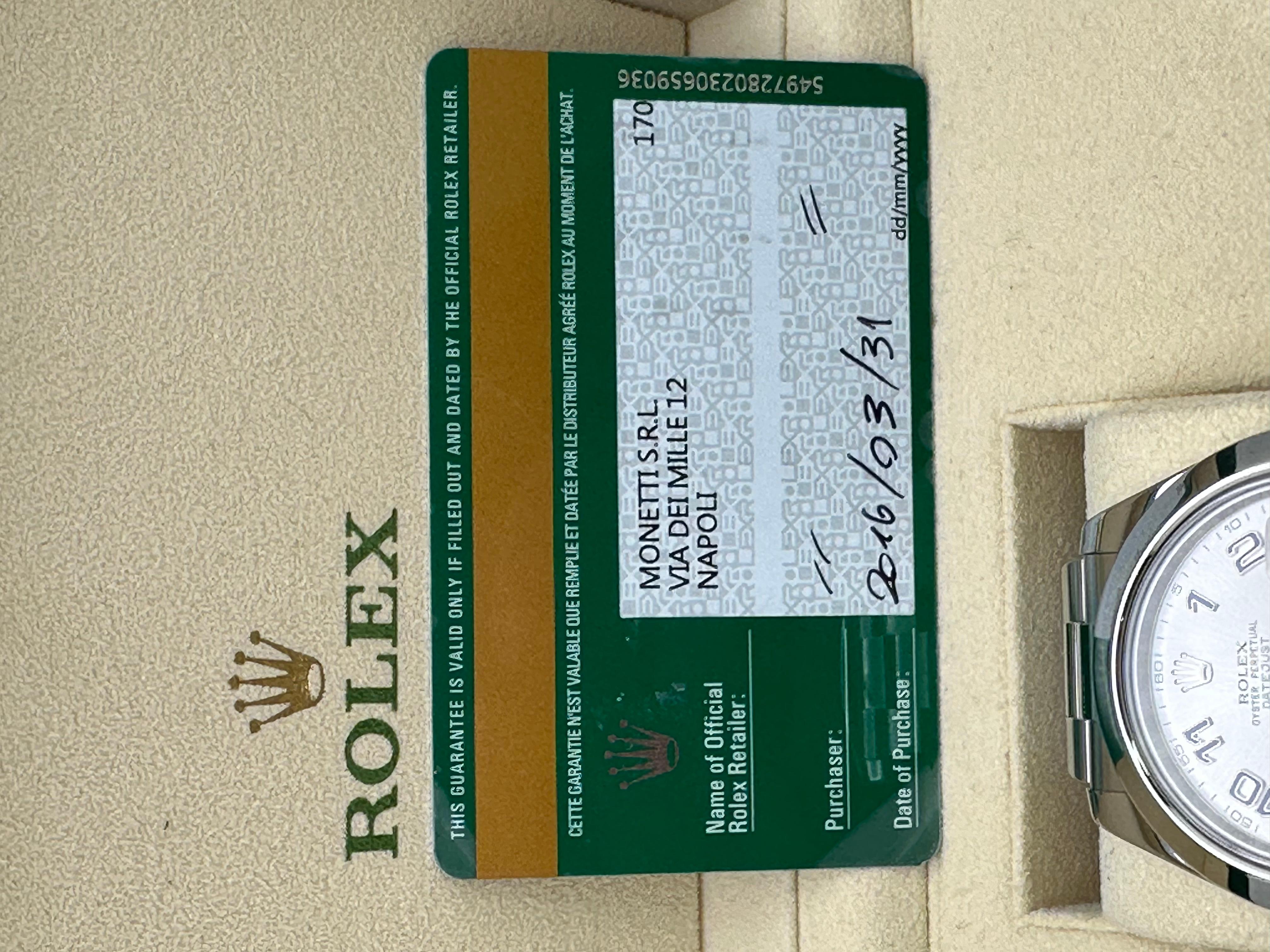 Rolex 116300 Datejust 41 Rhodium Arabic Dial Stainless Steel 2016 Box Paper 1