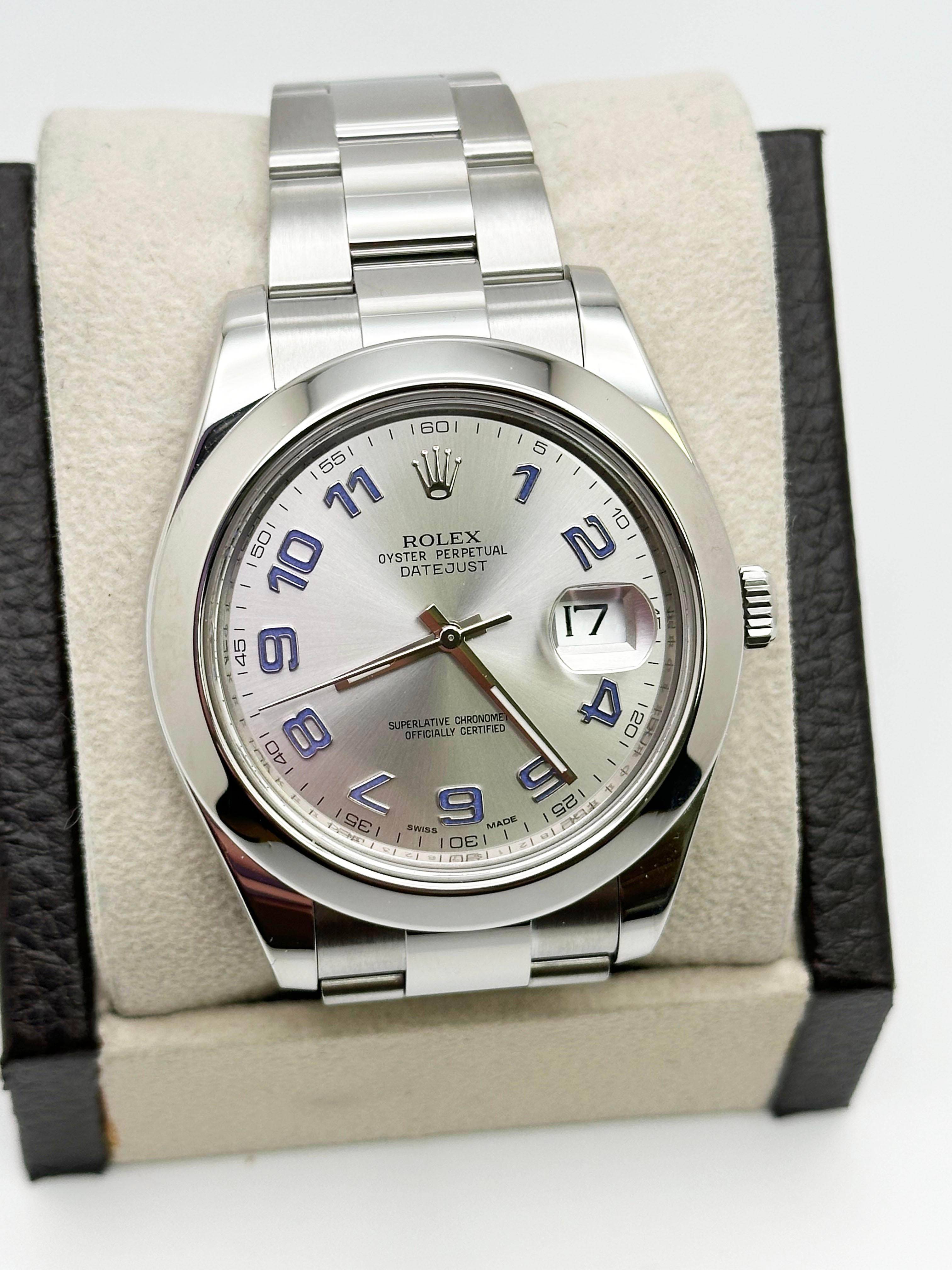 Rolex 116300 Datejust 41 Rhodium Arabic Dial Stainless Steel 2016 Box Paper 3