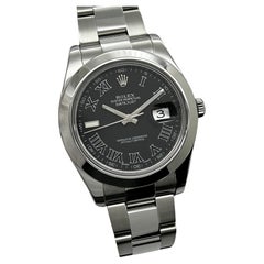 Rolex 116300 Datejust II 41mm Black Roman Dial Stainless Steel Box Booklets