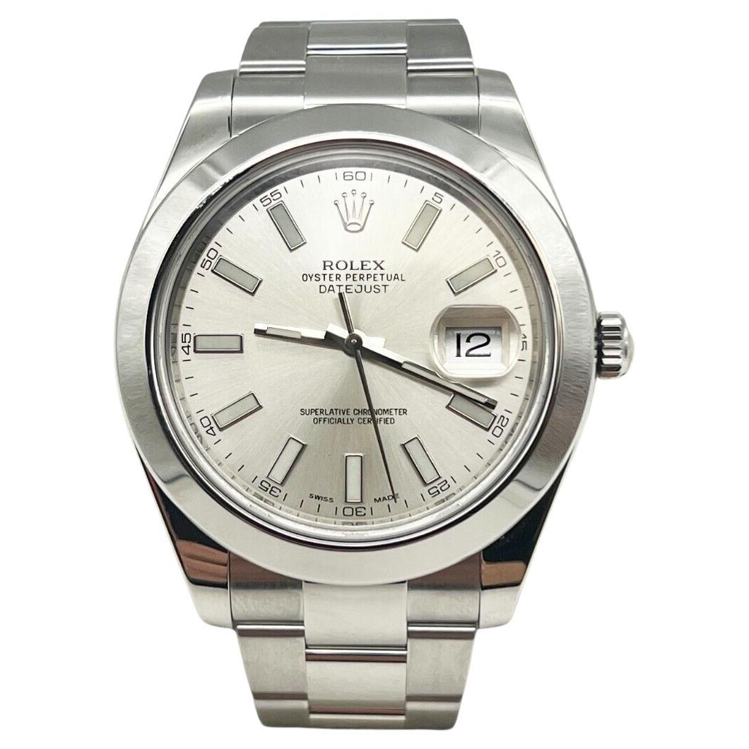 Rolex 116300 Datejust II 41mm Silver Dial Stainless Steel Box Paper 2016 For Sale