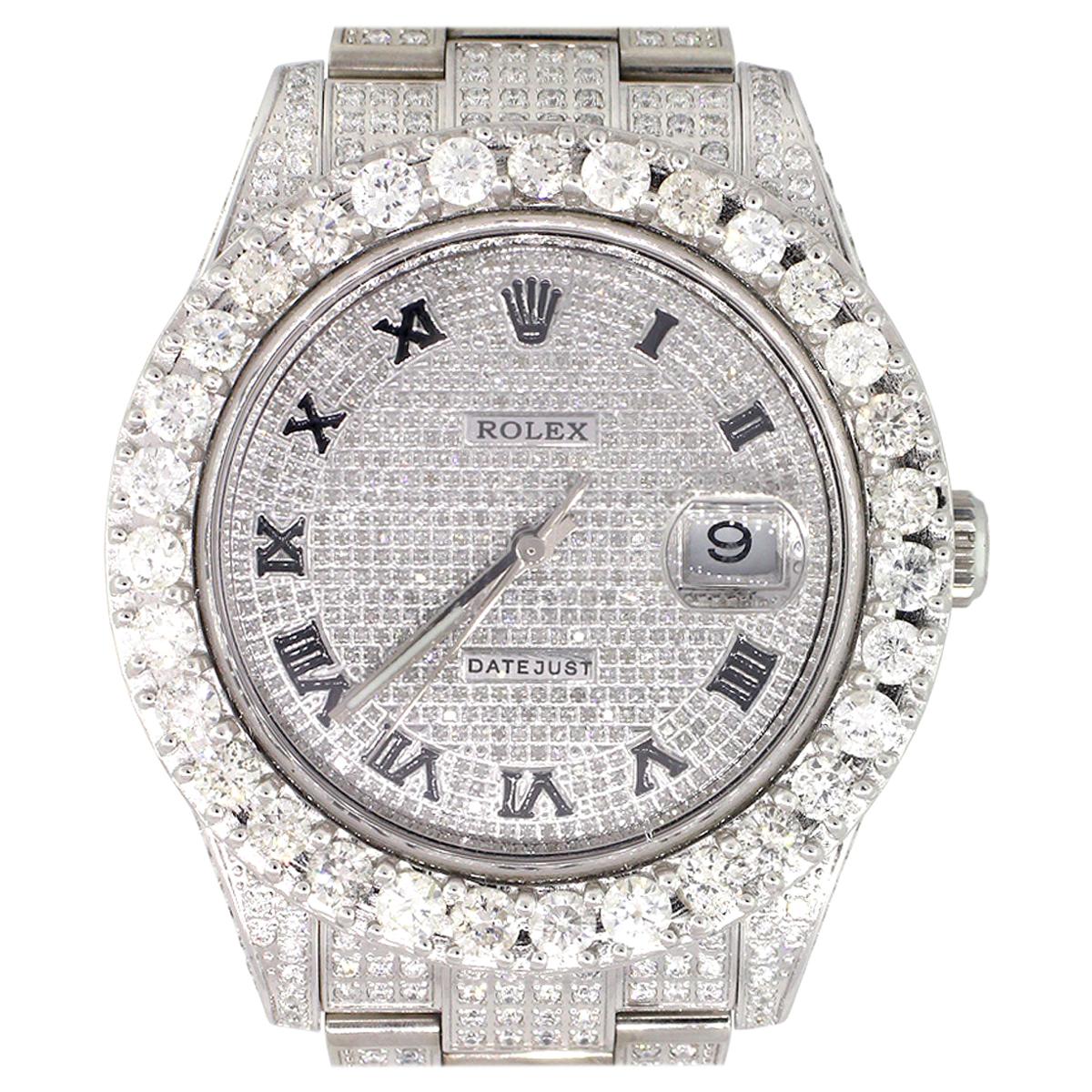 Rolex 116300 Datejust II Diamond Pave Roman Dial Wristwatch