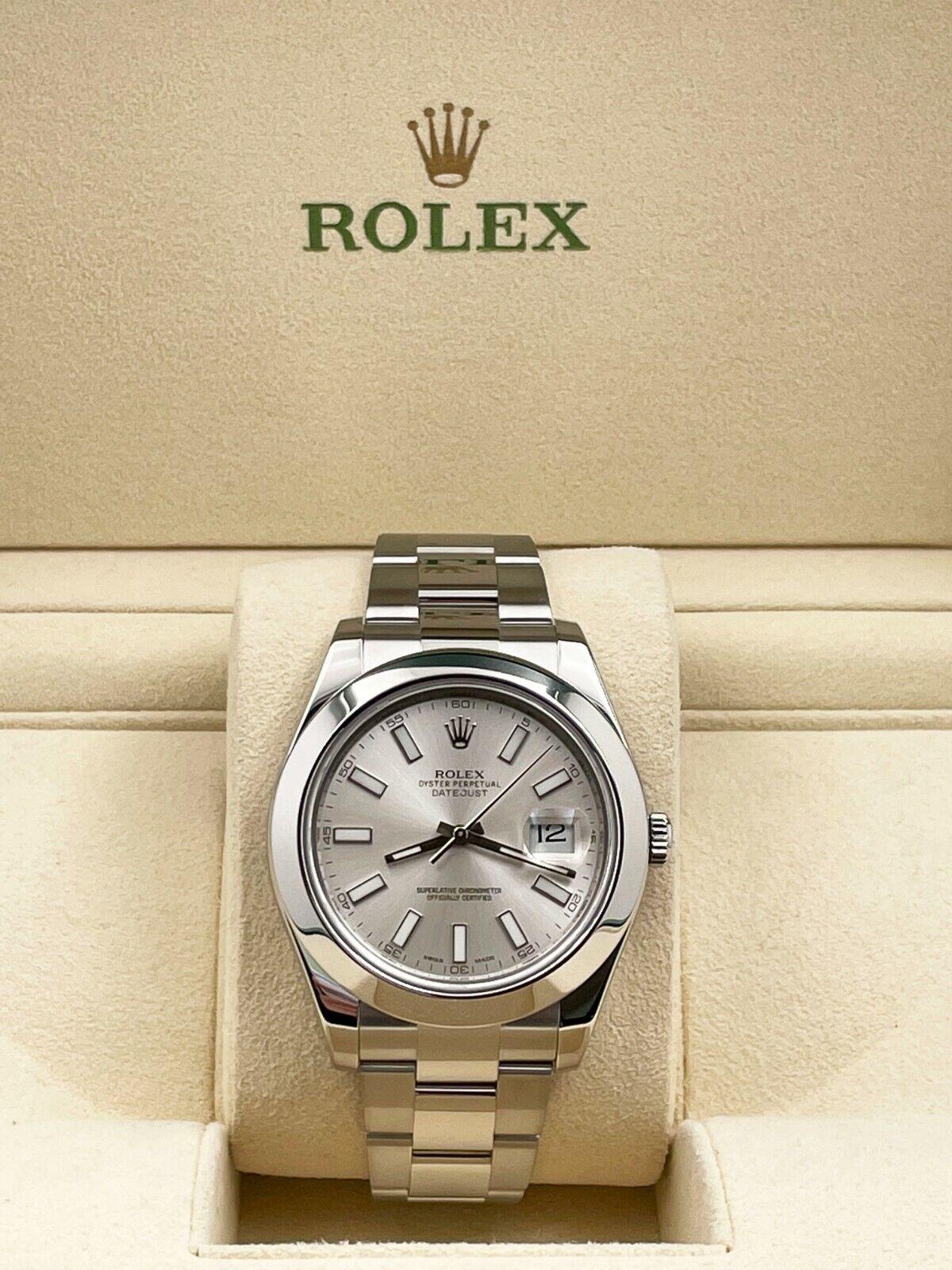 Rolex 116300 Datejust II cadran argenté en acier inoxydable en vente 2