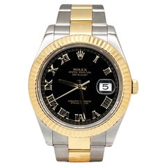 Rolex Datejust II 116333 41mm quadrante nero romano oro giallo 18 carati scatola libretto d'istruzioni