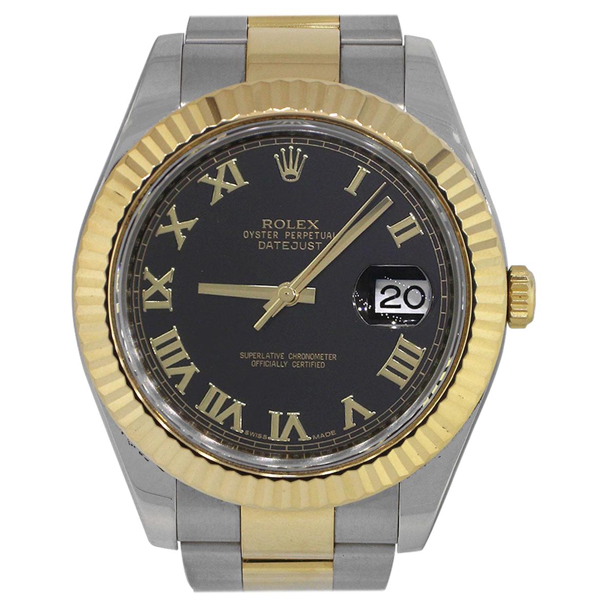 Rolex 116333 Datejust II Black Roman Dial Watch