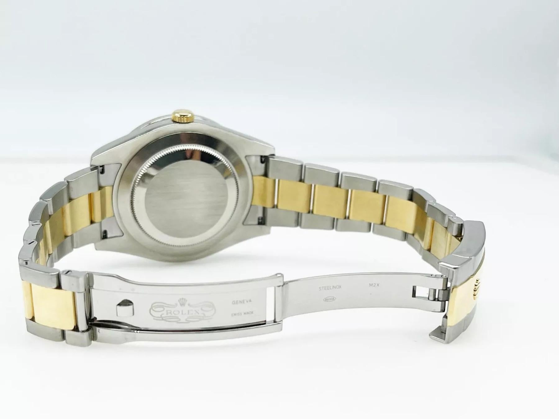 Rolex Datejust II 116333 41mm Diamond Bezel Champagne Dial 18K Yellow Gold Steel In Excellent Condition In San Diego, CA