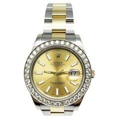 Rolex Datejust II 116333 41mm Bisel Diamante Esfera Champán Oro Amarillo 18K Acero