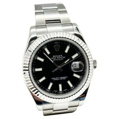 Rolex 116334 Datejust II 41mm Black Dial Stainless Steel 18K White Gold Bezel