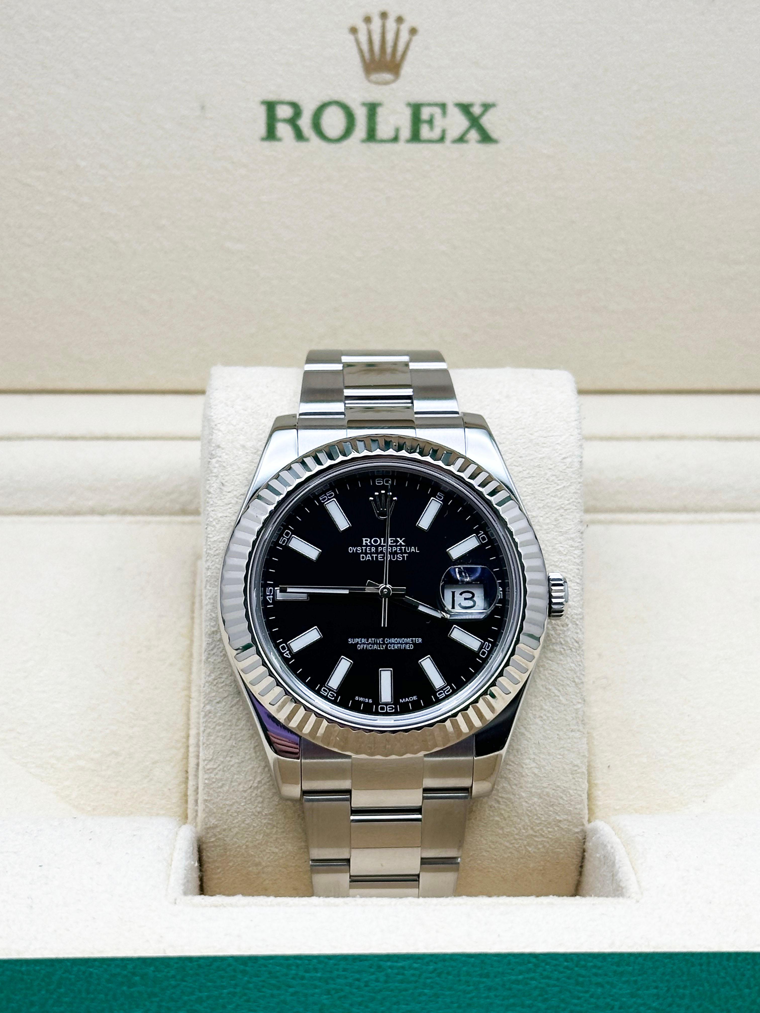Rolex 116334 Datejust II 41mm schwarzes Zifferblatt Edelstahl Box im Zustand „Hervorragend“ in San Diego, CA