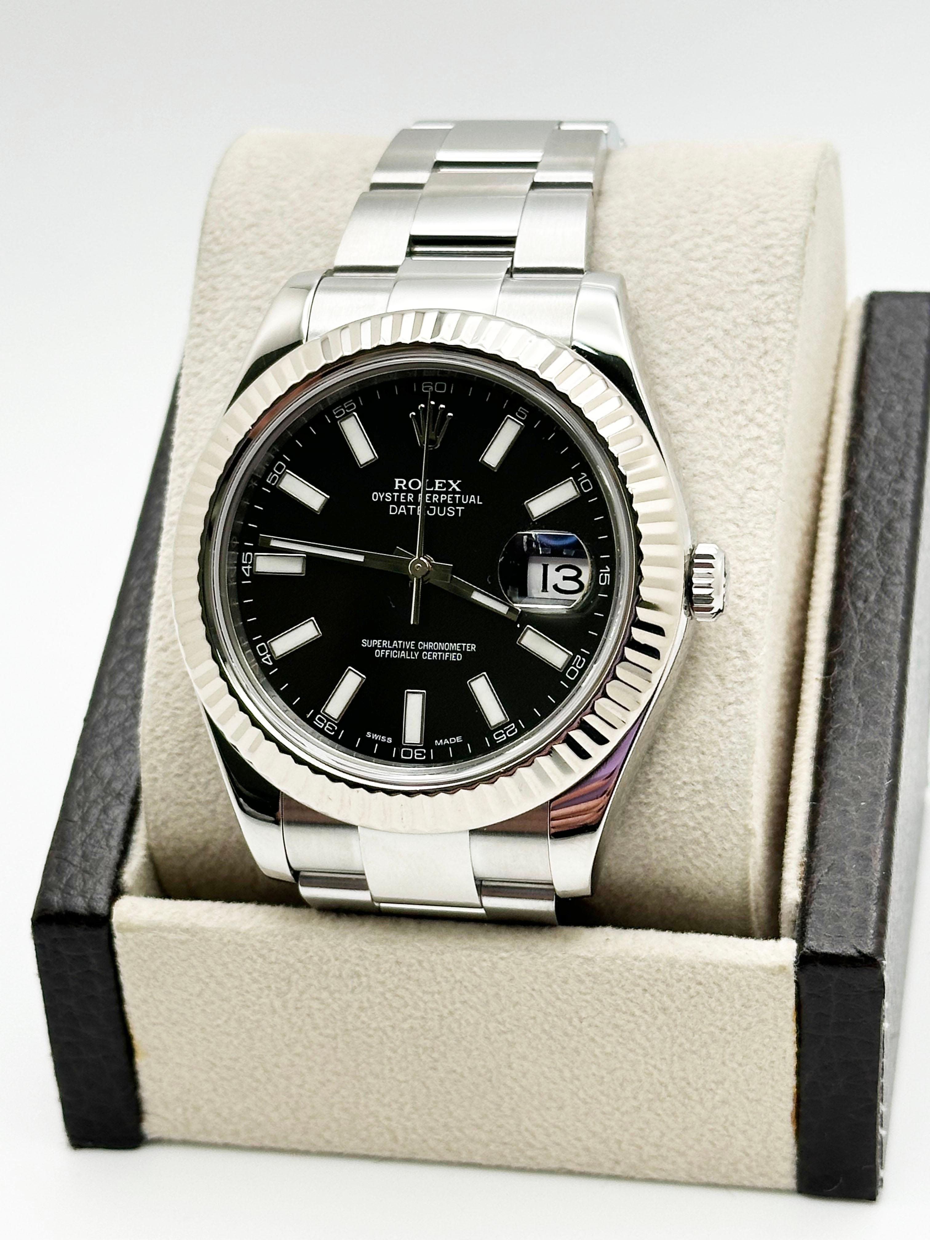 Rolex 116334 Datejust II 41mm schwarzes Zifferblatt Edelstahl Box 1