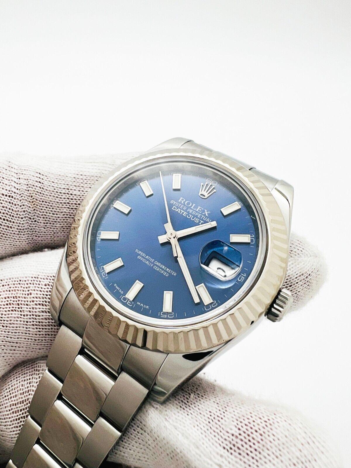 Rolex 116334 Datejust II, cadran bleu 41 mm en acier inoxydable, boîte et papier Pour hommes en vente