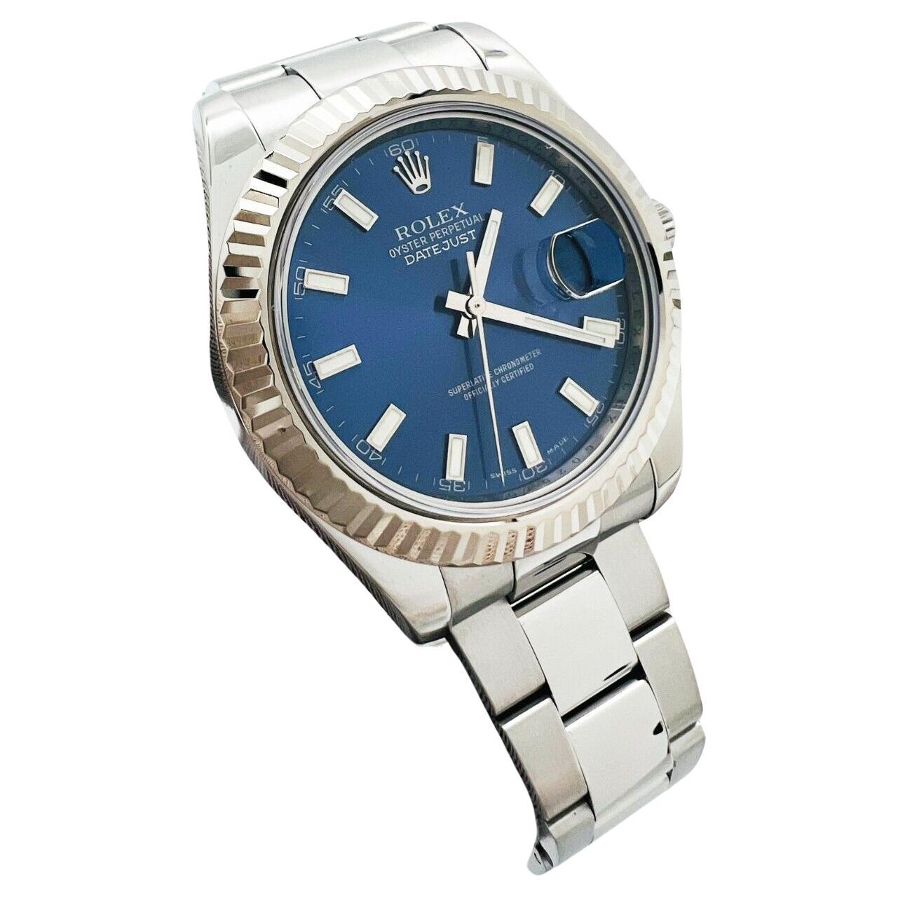Rolex 116334 Datejust II 41mm Blue Dial Stainless Steel Box Paper For Sale