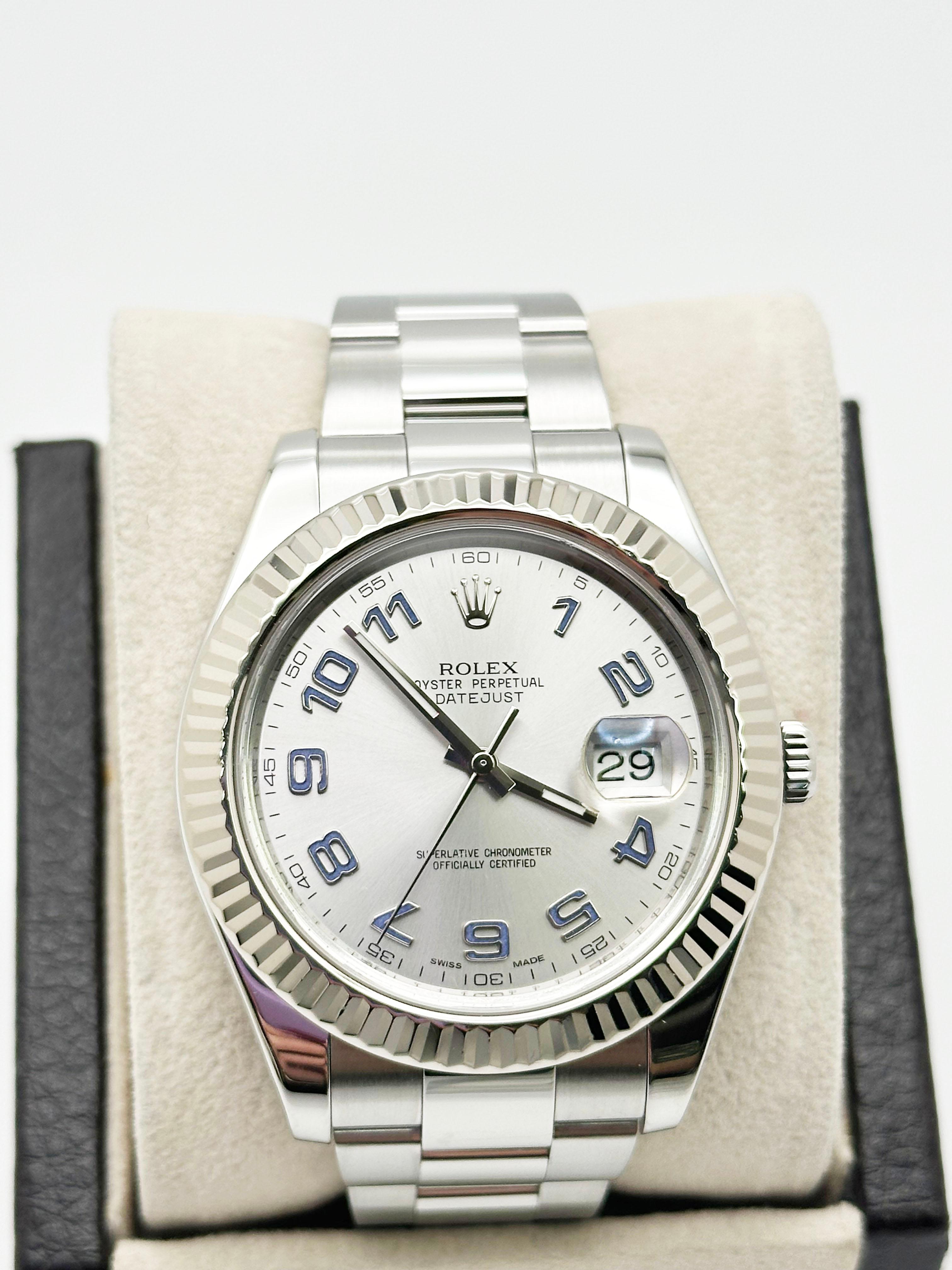 Rolex 116334 Datejust II 41 mm rodio quadrante arabo scatola di carta inossidabile In condizioni ottime a San Diego, CA
