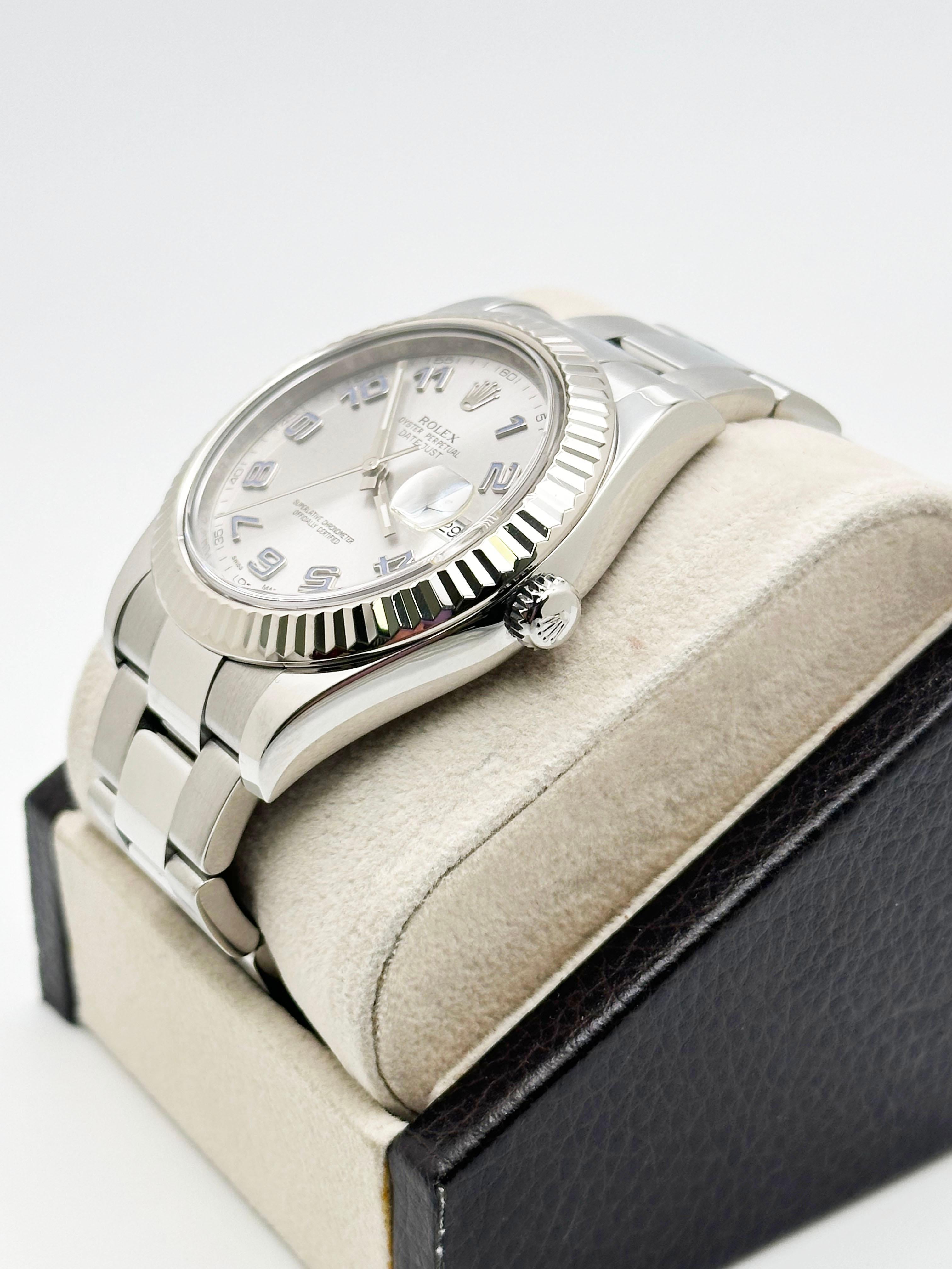 da uomo o donna Rolex 116334 Datejust II 41 mm rodio quadrante arabo scatola di carta inossidabile