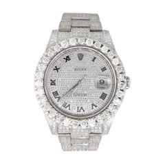 Rolex 116300 Datejust II Diamond Pave Roman Dial Wristwatch