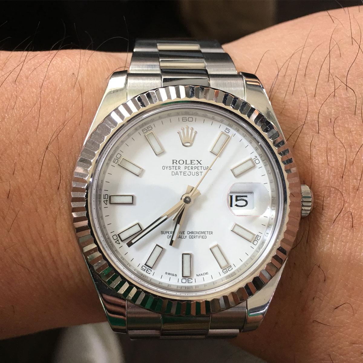 Men's Rolex 116334 Datejust II White Dial Watch