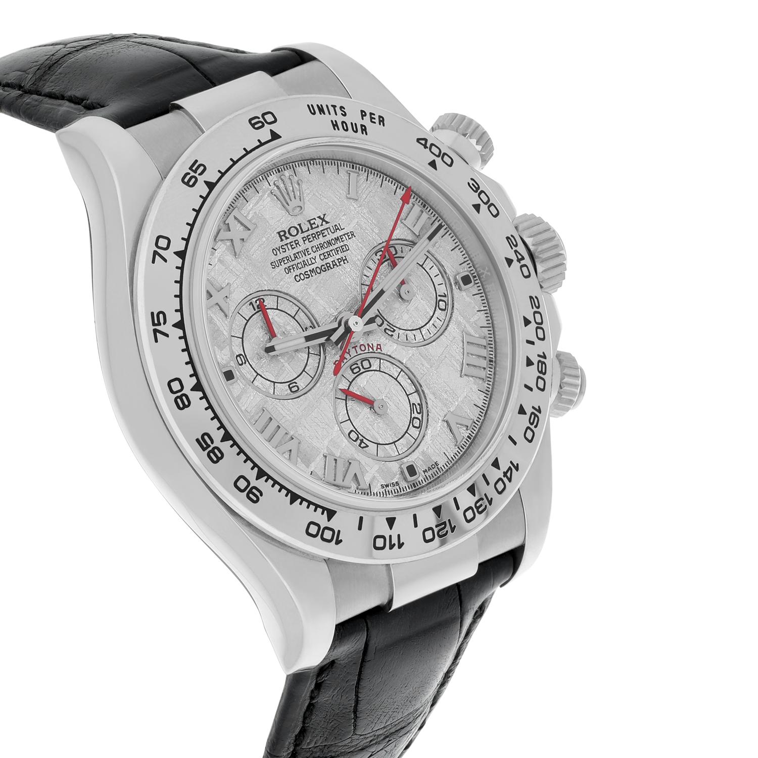 Rolex 116519 Cosmograph Daytona Meteorite Dial White Gold Men's Watch Complete 1