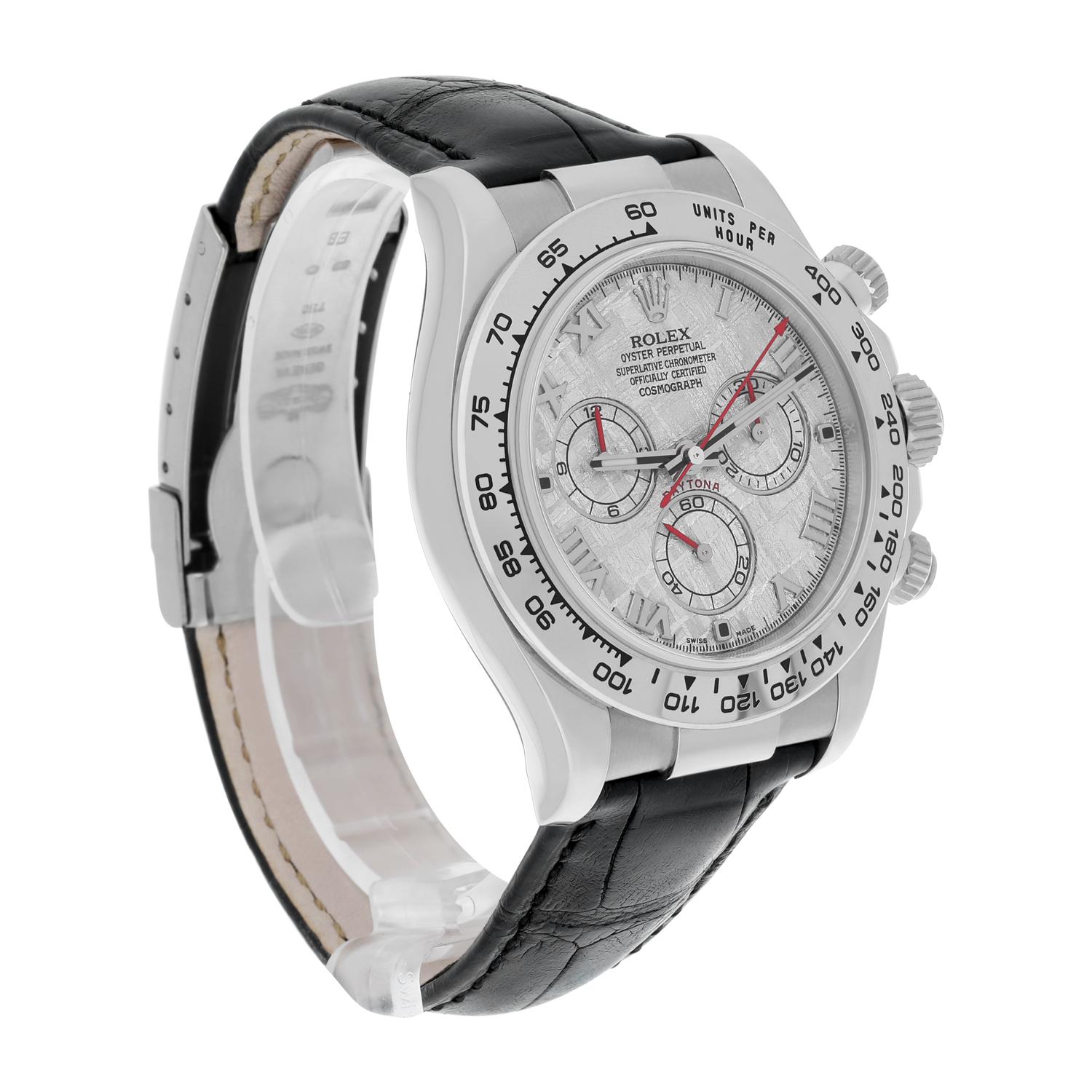 Rolex 116519 Cosmograph Daytona Meteorite Dial White Gold Men's Watch Complete 2