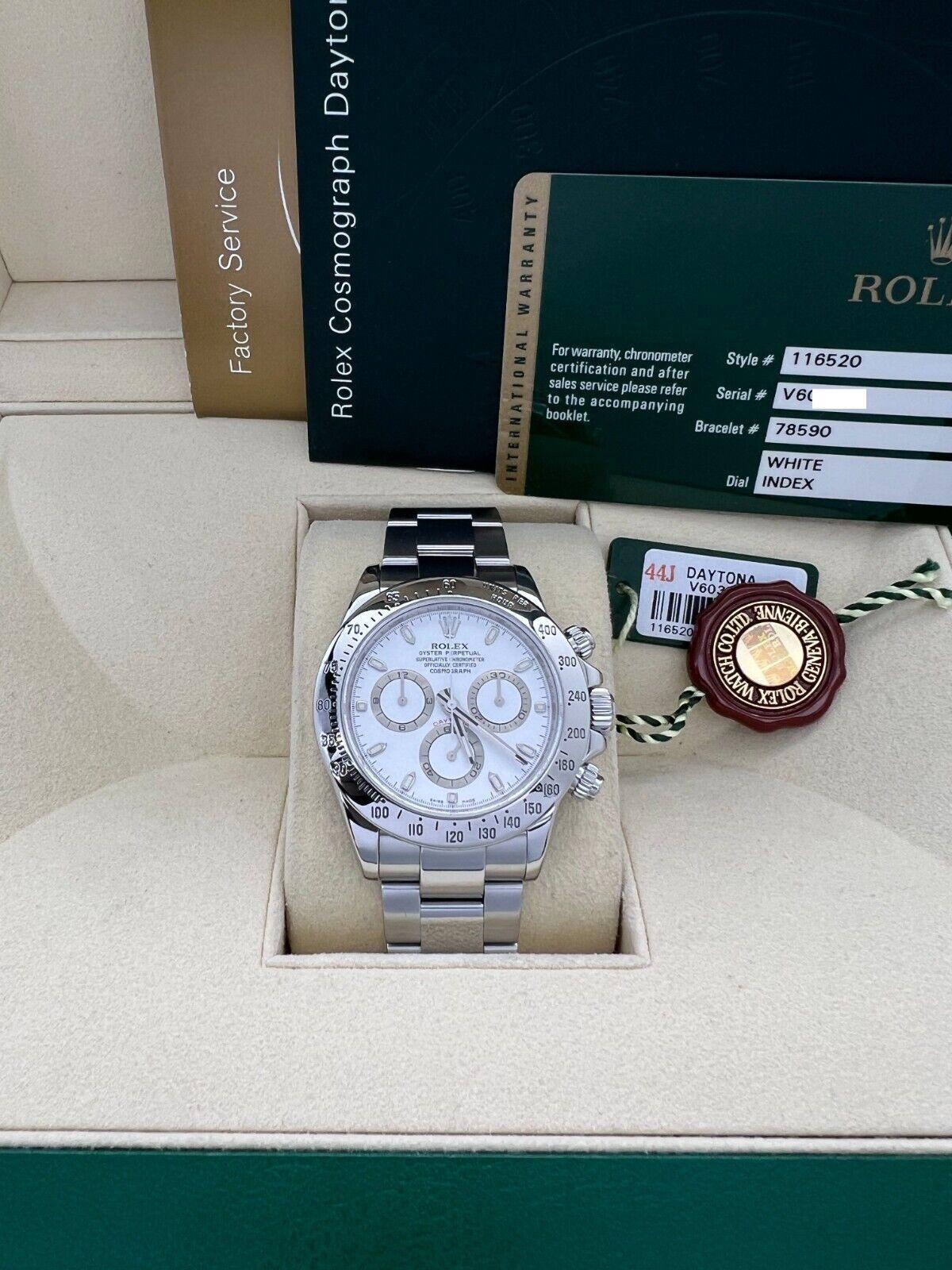Rolex 116520 Daytona White Dial Stainless Steel Box Paper OPEN CARD 2