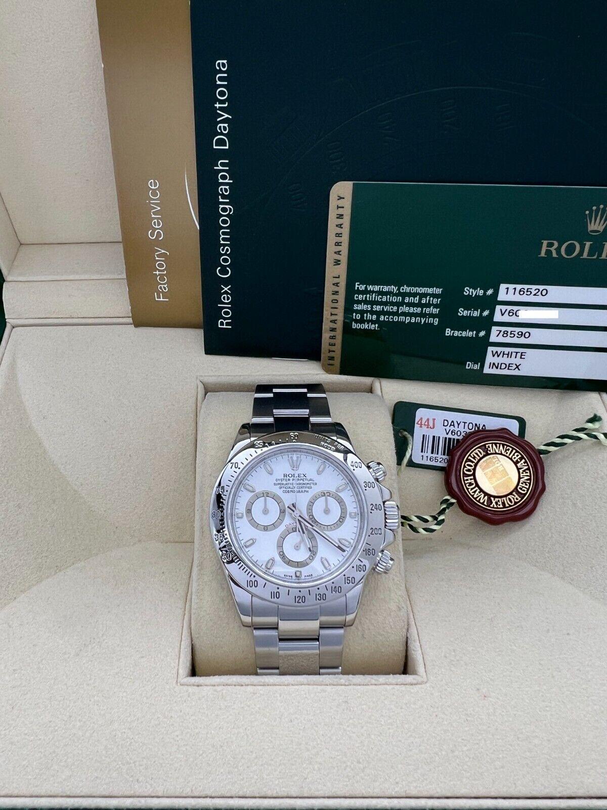 Rolex 116520 Daytona White Dial Stainless Steel Box Paper OPEN CARD 6
