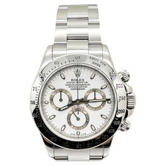 Rolex 116520 Daytona Weißes Zifferblatt Edelstahl Box Papier OPEN CARD