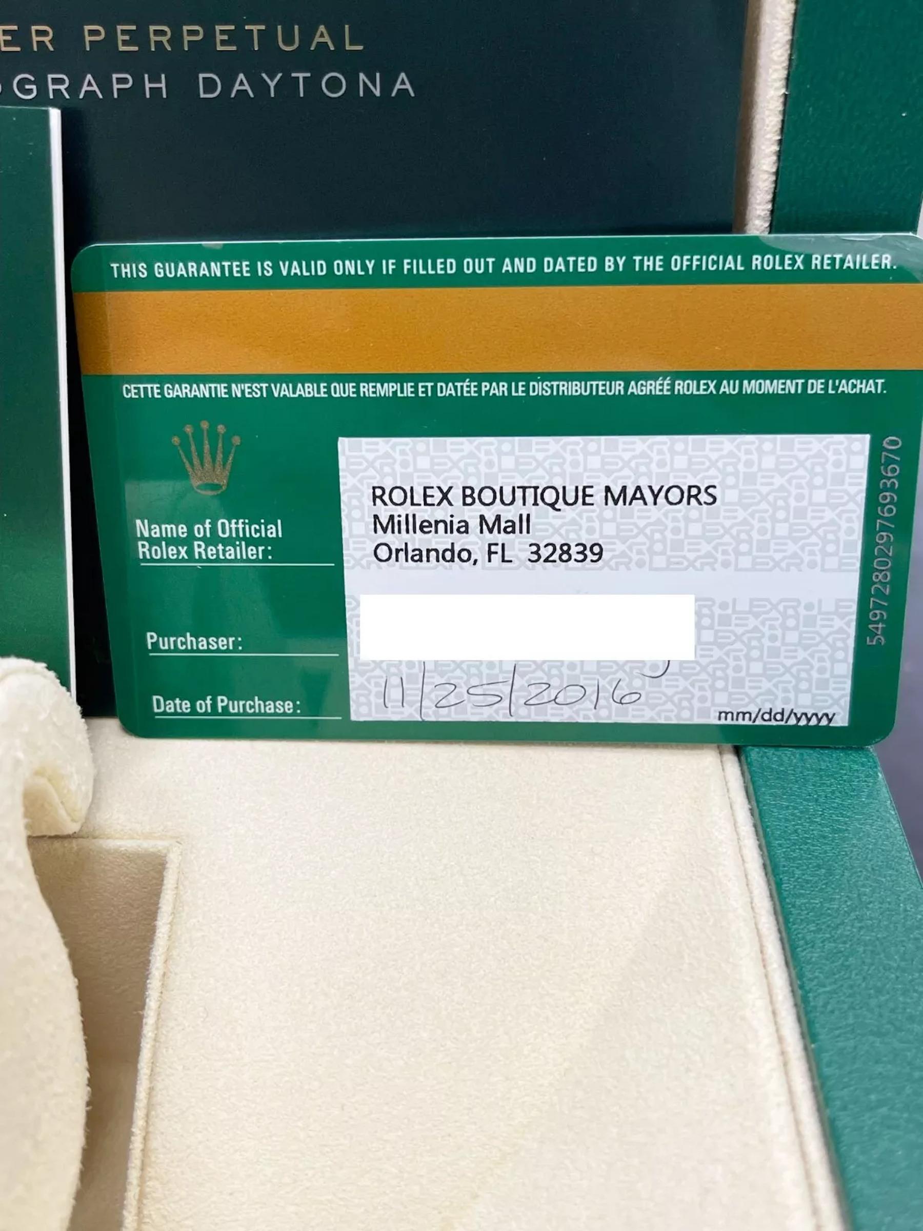 Rolex 116523 Daytona MOP Diamond Dial 18K Yellow Gold Stainless Box Paper 2016 2