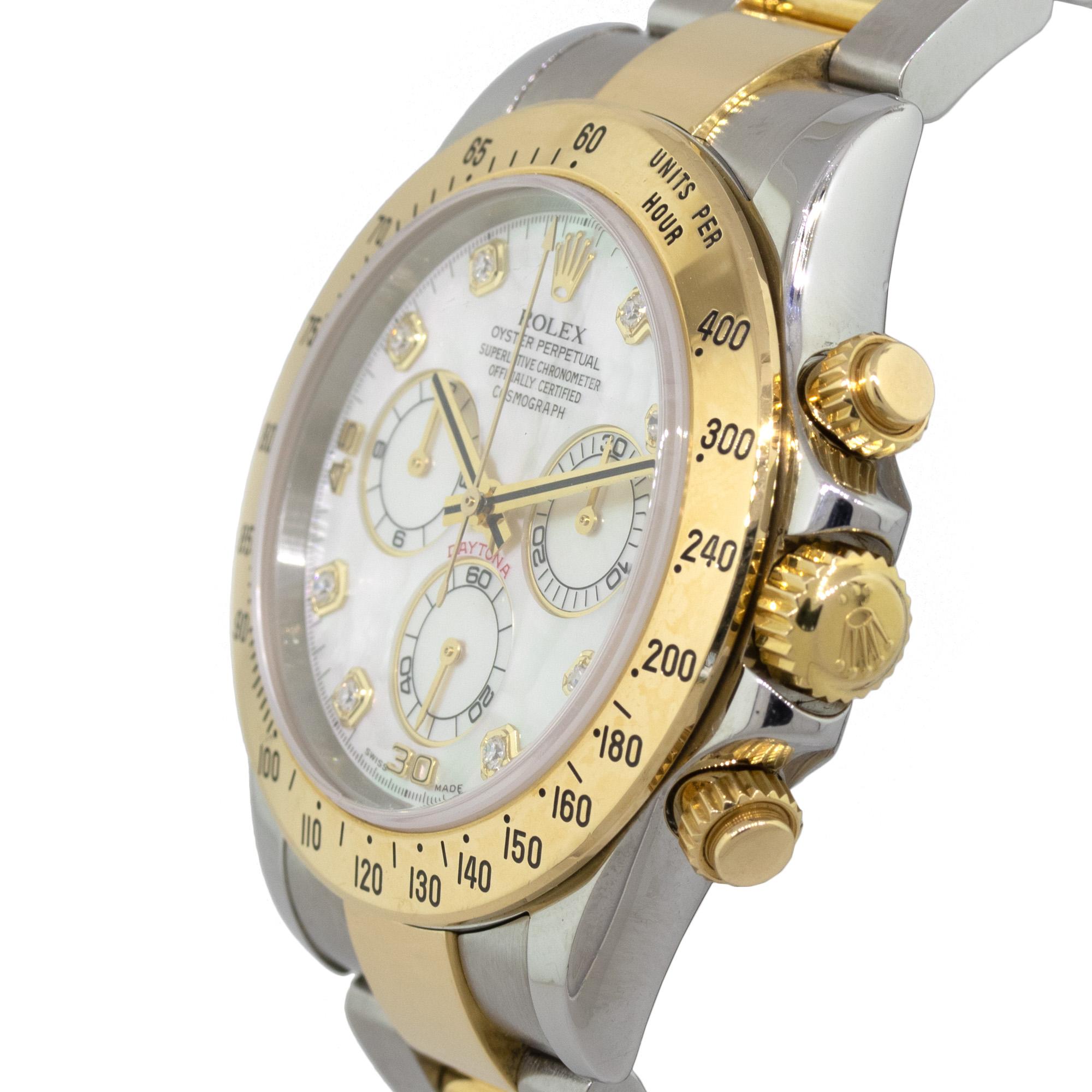 rolex daytona two tone mother of pearl