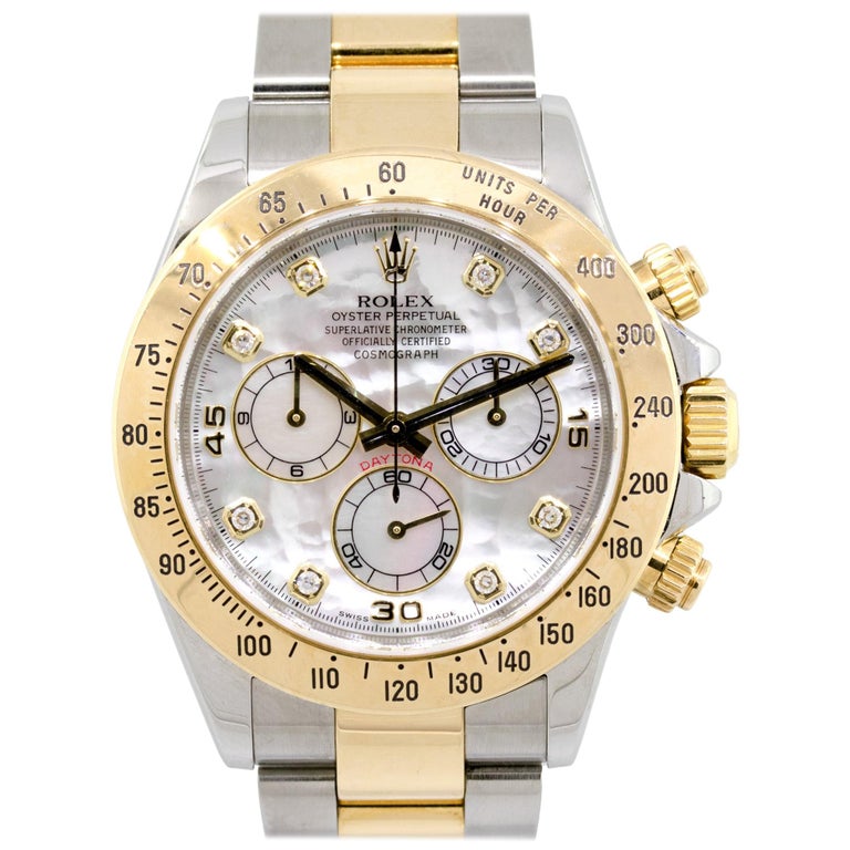 Rolex 116523 Daytona Two-Tone with Mother of Pearl Dial Watch at 1stDibs |  rolex daytona two tone mother of pearl, rolex daytona two tone diamond  dial, rolex daytona two tone gold dial