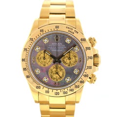 Rolex 116528 Daytona 18k Yellow Gold MOP Factory Diamond Dial Watch