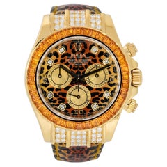Rolex 116598SACO Daytona Montre Leopard en or jaune 18 carats, saphirs et diamants