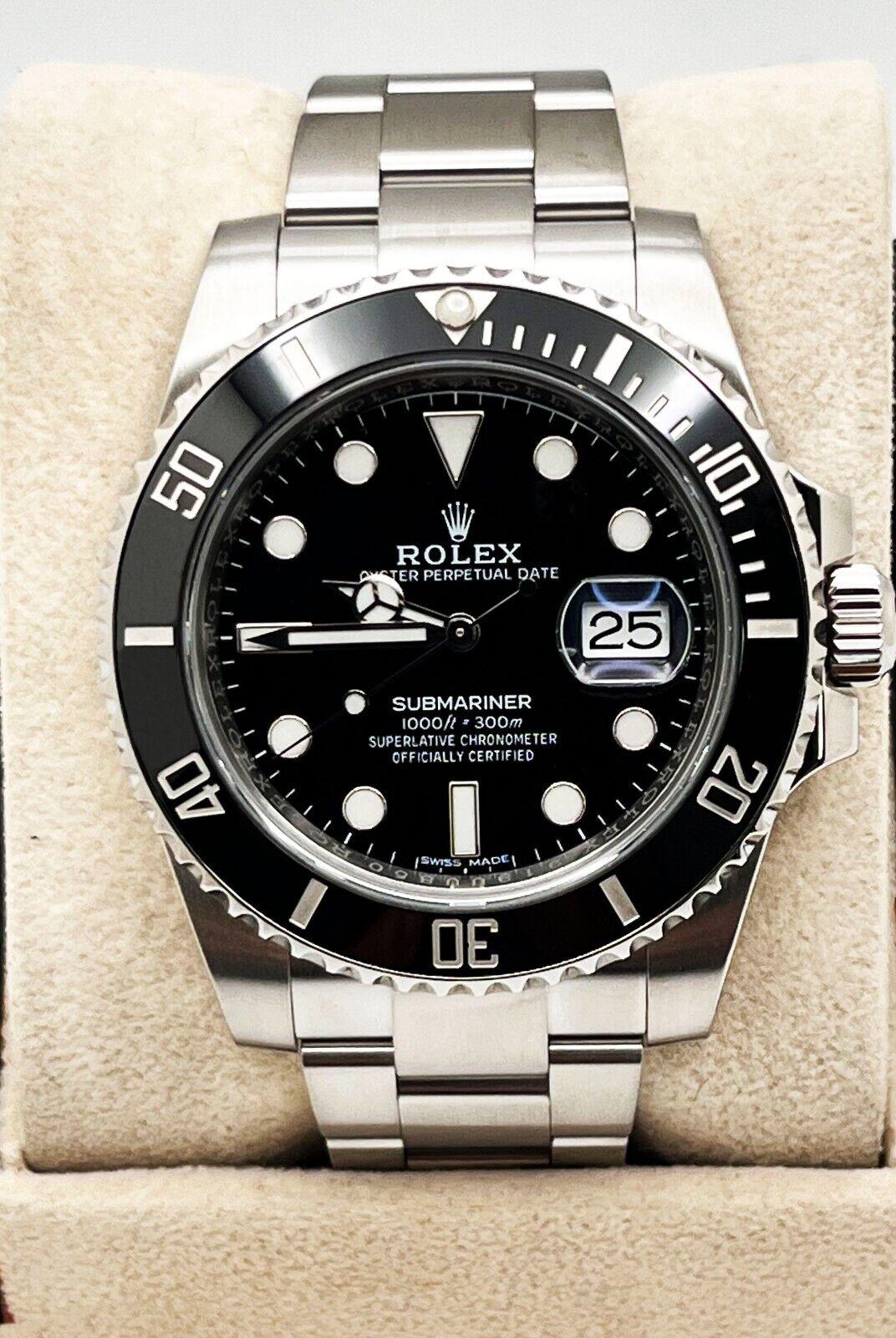 Rolex 116610 Submariner Date Keramik Schwarz Edelstahl Box Papier 2018 Herren