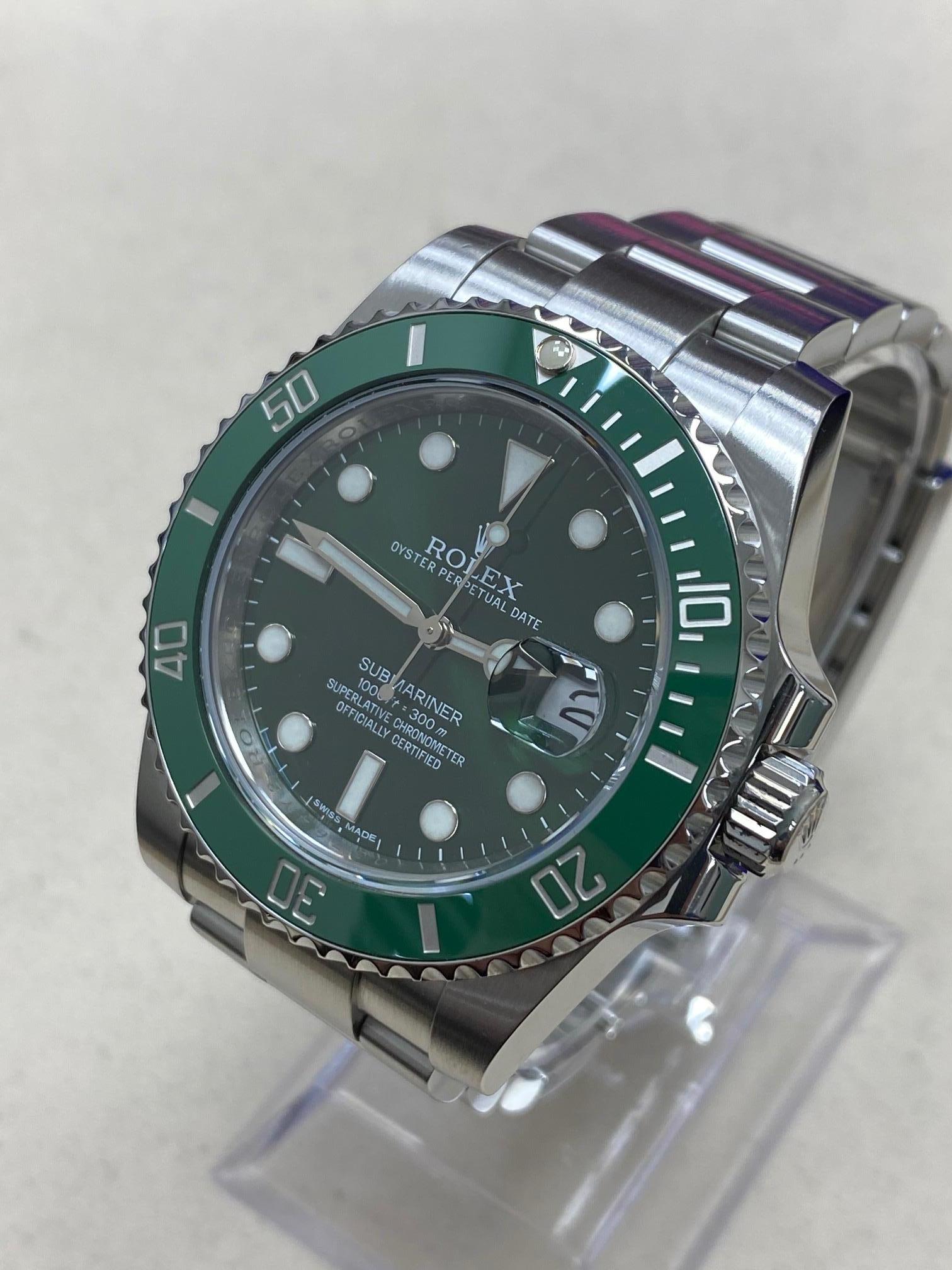 Rolex 116610 Submariner Green Ceramic Hulk Stainless Steel Box Papers 2014 3
