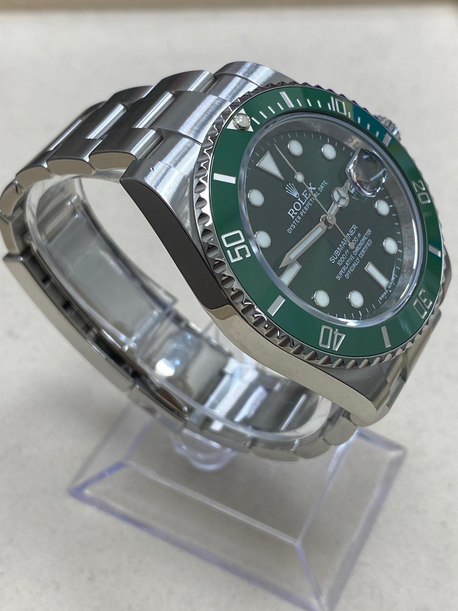 Rolex 116610 Submariner Green Ceramic Hulk Stainless Steel Box Papers 2014 5