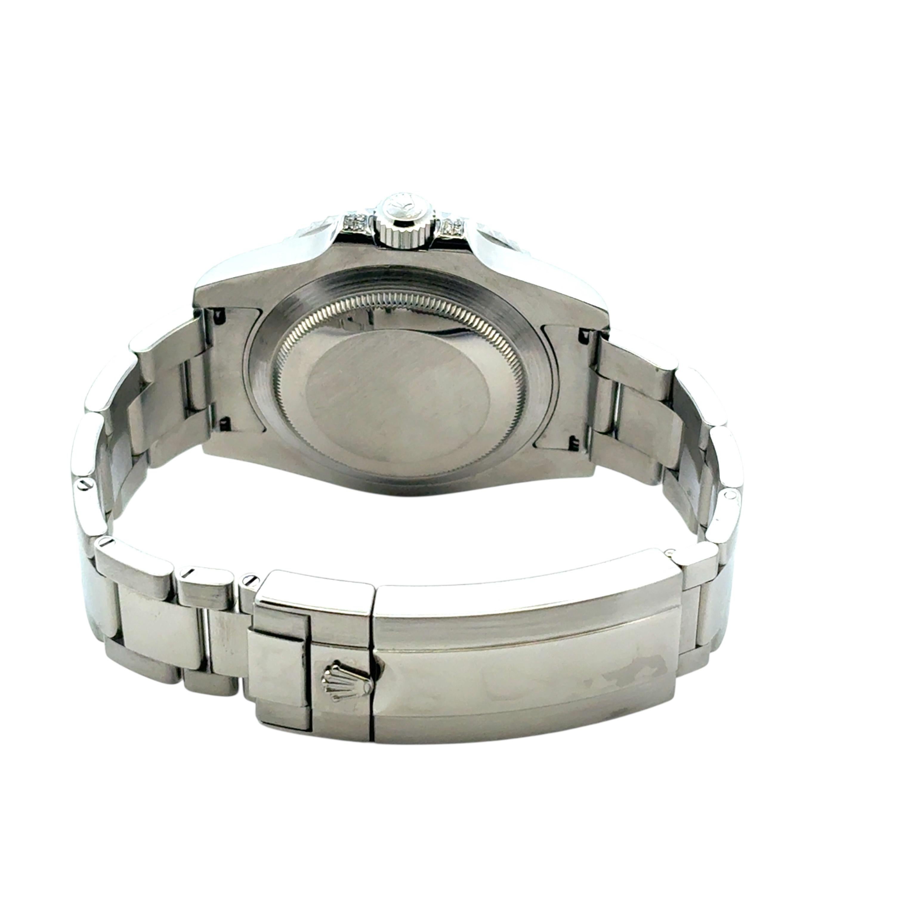 Rolex 116610 Submariner Watch with Aftermarket Blue Sapphires & Diamonds in vendita 11