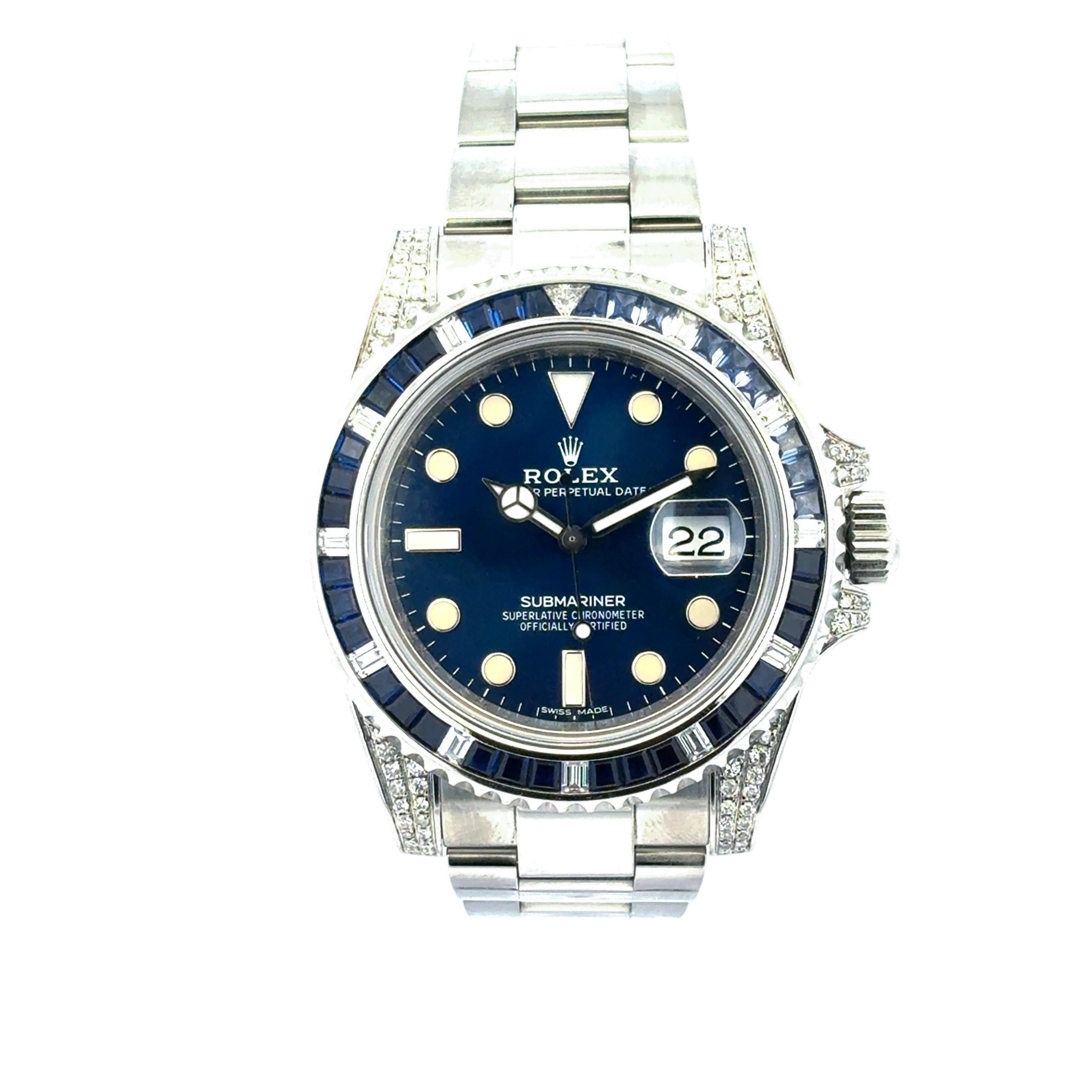 Orologio Rolex 116610 Submariner con zaffiri blu e diamanti aftermarket

Questo orologio Rolex 116610 Submariner Aftermarket è in ottime condizioni ed è pronto per la spedizione!

Marchio: Rolex
Model: Submariner
Numero di riferimento: