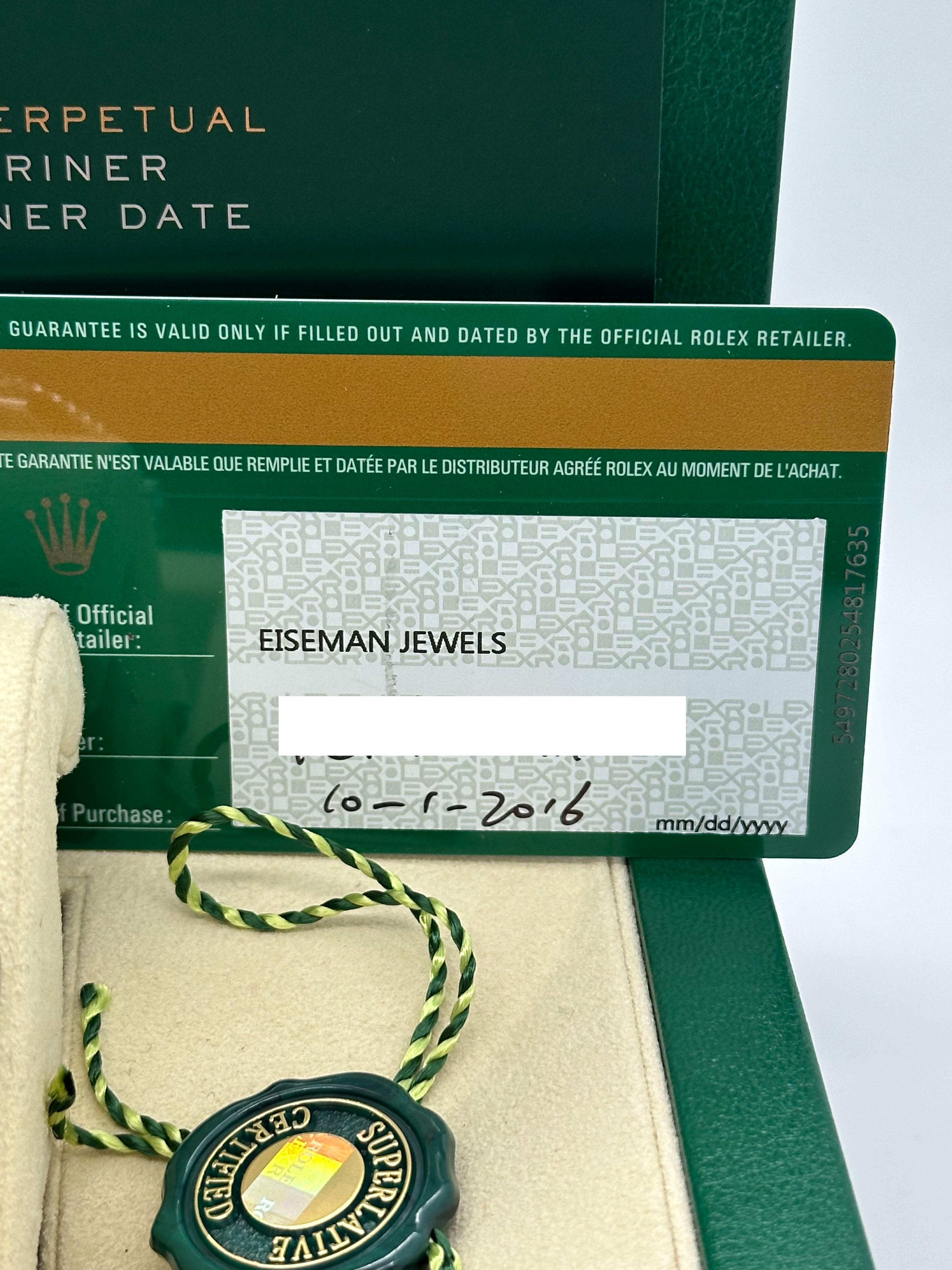 Rolex 116610LV Submariner Hulk Grün Keramik 40mm Stahl Box Papier 2016 Herren