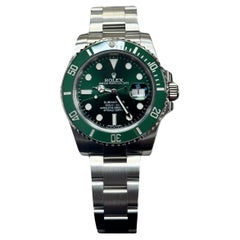 Used Rolex 116610LV Submariner Hulk Green Ceramic Stainless Steel Box Booklet